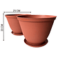 Maceta Plástica De Plantas x2 Unidades 25cm Diámetro más Plato - Miniatura 2