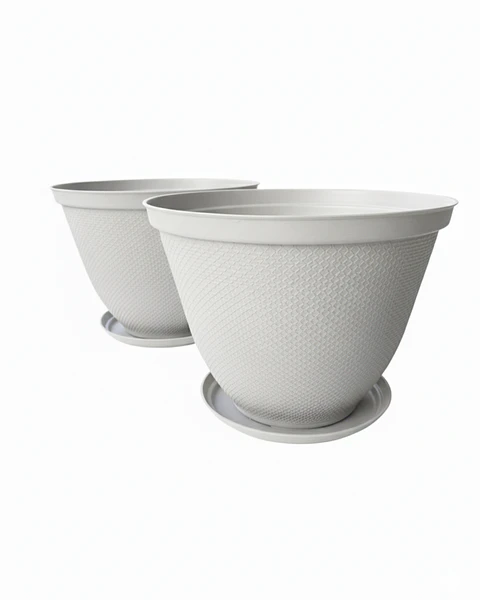 Maceta Plástica De Plantas x2 Unidades 25cm Diámetro más Plato