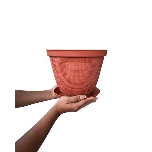 Maceta Plástica De Plantas x2 Unidades 25cm Diámetro más Plato 7