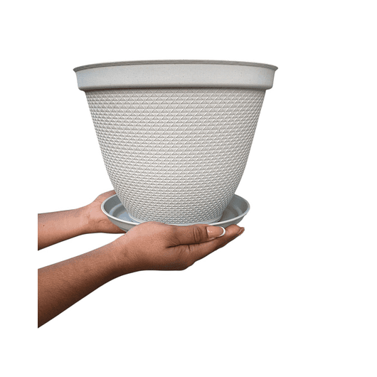 Maceta Plástica De Plantas x2 Unidades 25cm Diámetro más Plato 9