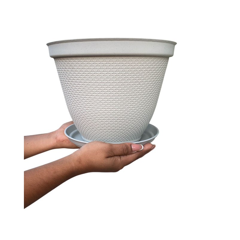 Maceta Plástica De Plantas x2 Unidades 25cm Diámetro más Plato 9