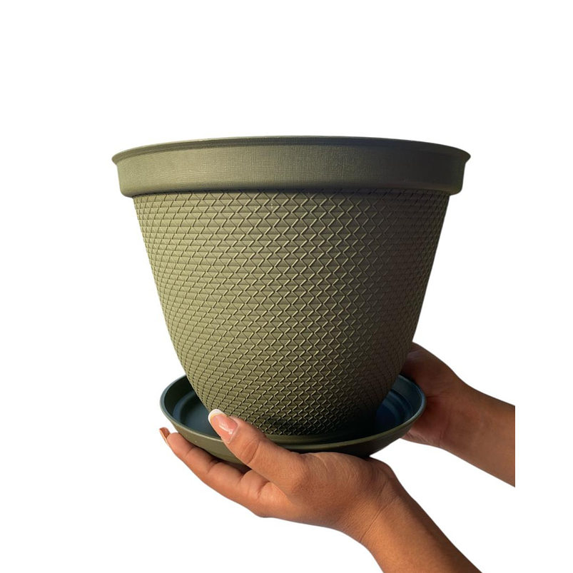 Maceta Plástica De Plantas x2 Unidades 25cm Diámetro más Plato 8