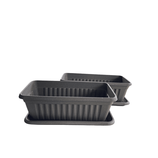 Matera Plástica Rectangular x2 unidades de 35 centímetros Largo Más Plato 2