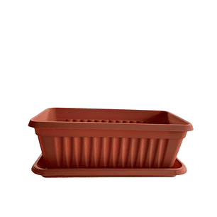 Maceta Plástica Rectangular De 45 centímetros Largo Más Plato