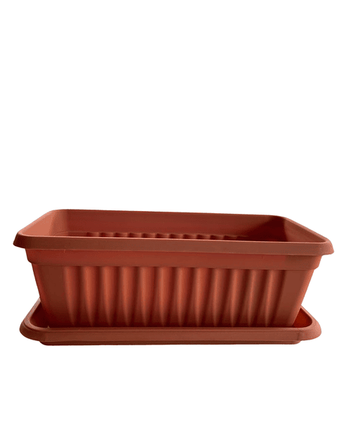 Maceta Plástica Rectangular De 45 centímetros Largo Más Plato
