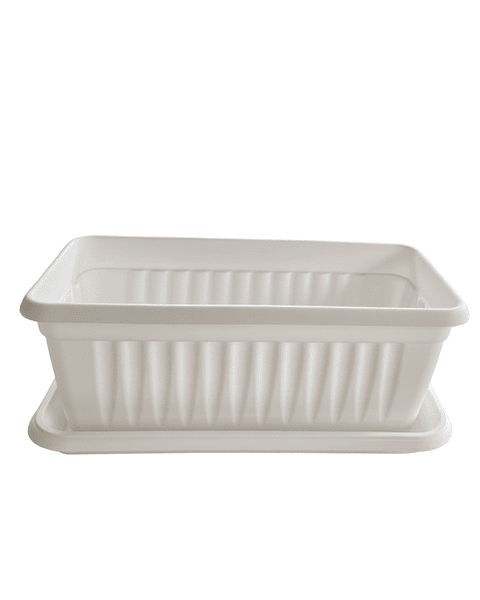 Maceta Plástica Rectangular De 45 centímetros Largo Más Plato