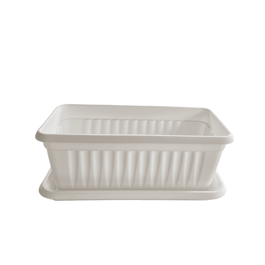 Maceta Plástica Rectangular De 45 centímetros Largo Más Plato 2