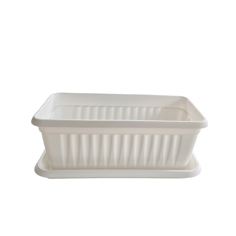 Maceta Plástica Rectangular De 45 centímetros Largo Más Plato 2