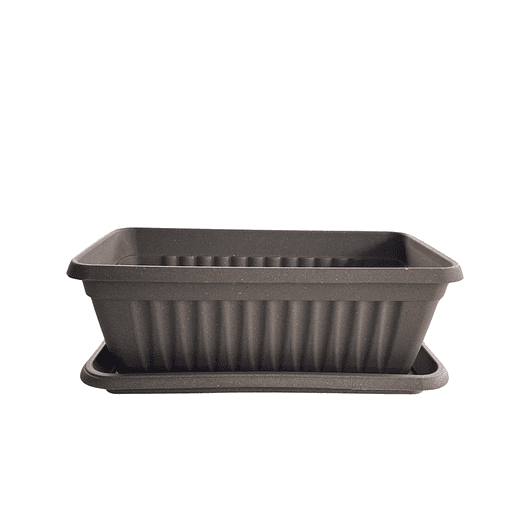 Maceta Plástica Rectangular De 45 centímetros Largo Más Plato 3