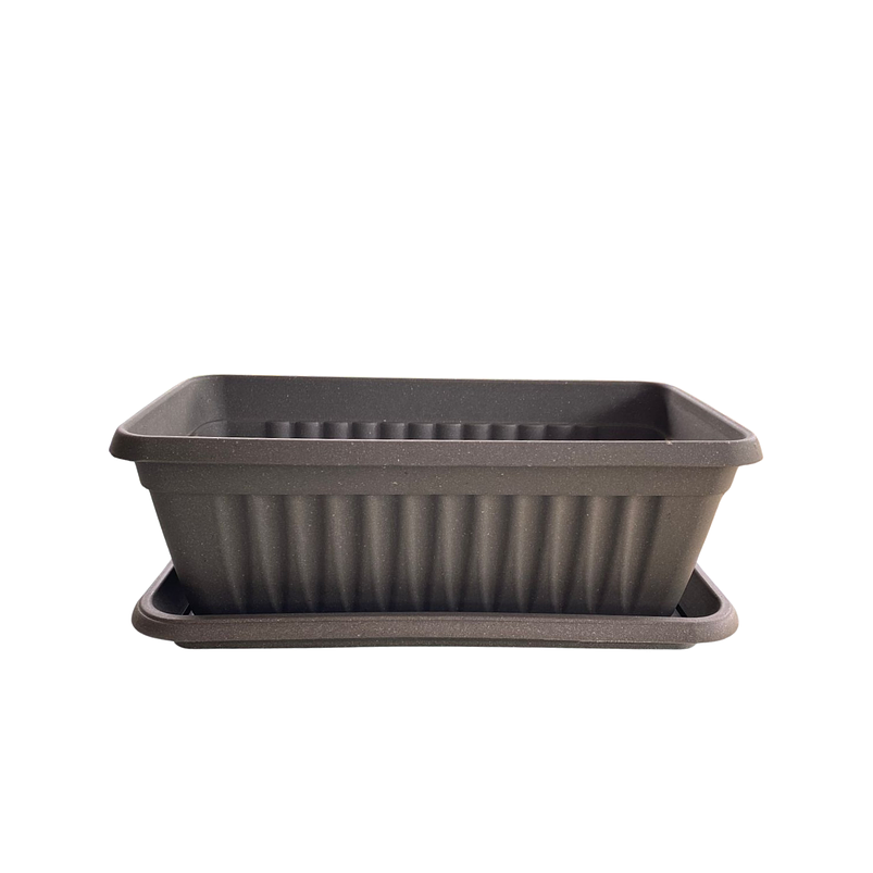 Maceta Plástica Rectangular De 45 centímetros Largo Más Plato 3