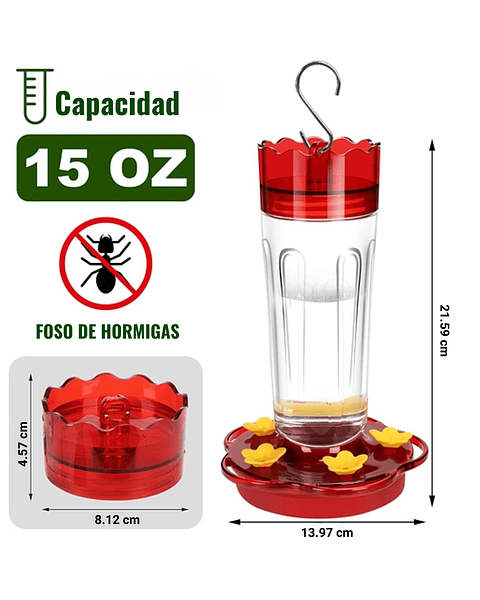 Bebederos Para Colibries Plasticos de Jardin X2 Unidades 