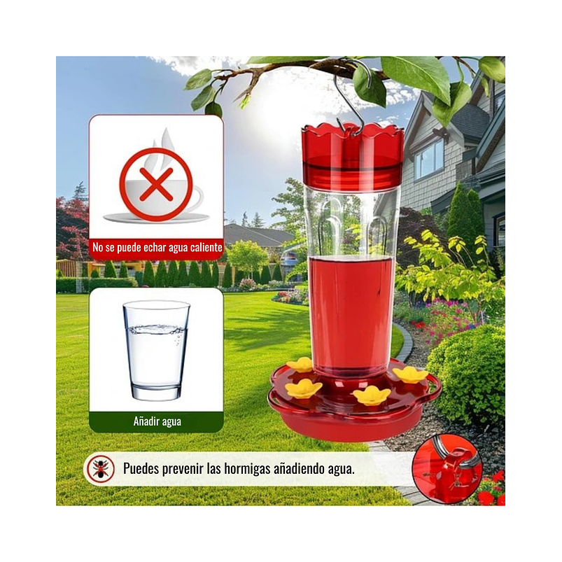 Bebederos Para Colibries Plasticos de Jardin X2 Unidades  7