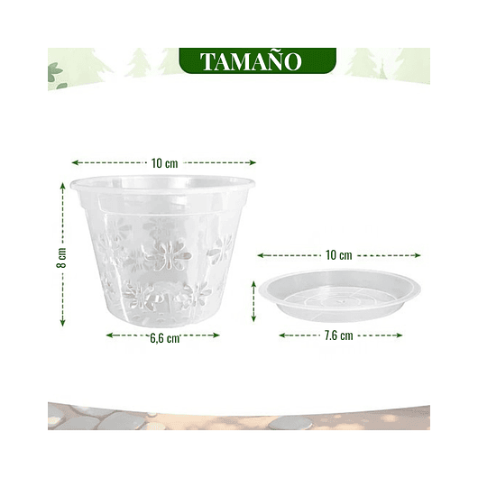 Macetas Transpirable 10cm Para Orquídeas x8 unidades con Platillo 2