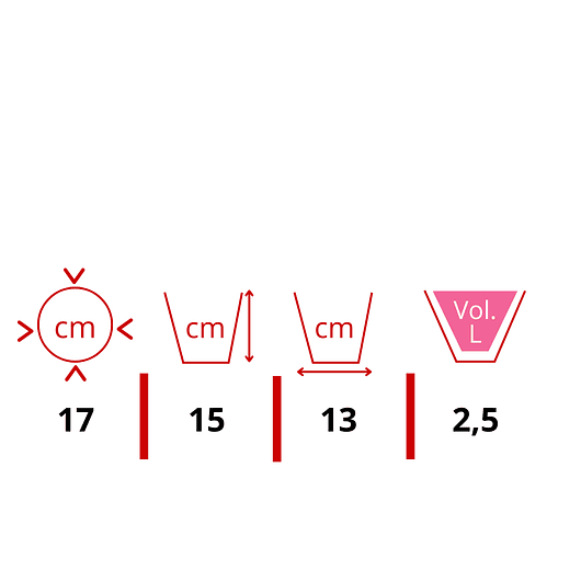 Maceta Plástica Bahía Colores 17cm Diámetro x15cm Alto Fina 12