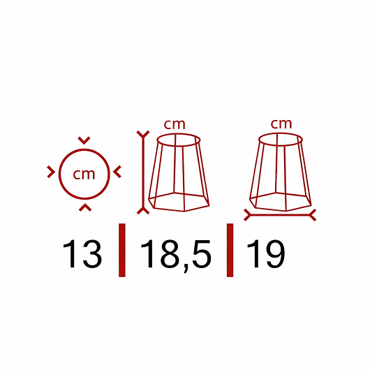 Soporte Más Maceta de Mesa Metalizado 18,5cm Alto x13 cm Diámetro  7