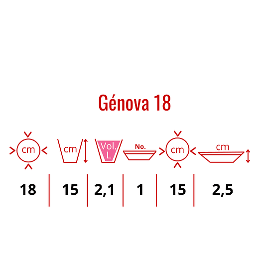 Maceta plástica colores soporte pared más plato 18cm diámetro x15cm 9