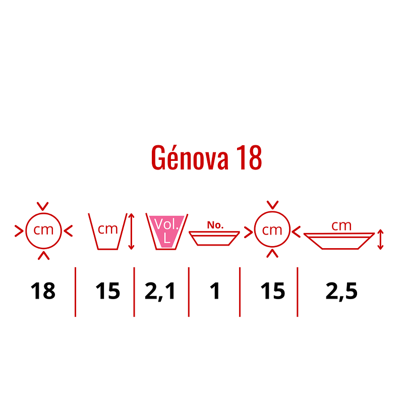 Maceta plástica colores soporte pared más plato 18cm diámetro x15cm 9