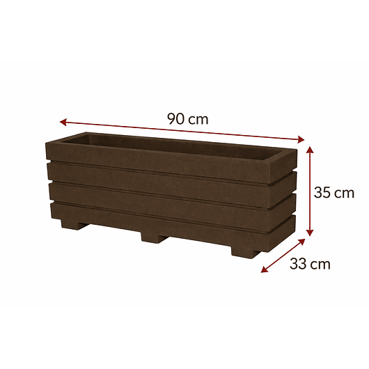 Maceta De Plantas Jardinera Argo Acanalada 90 Largo*35*33 cm 2
