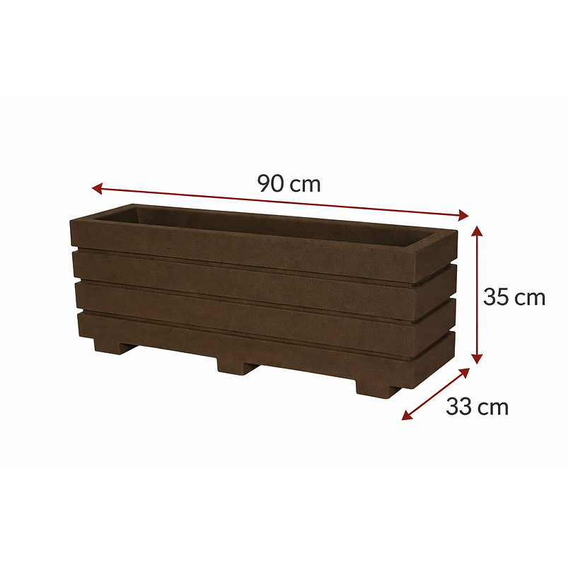 Maceta De Plantas Jardinera Argo Acanalada 90 Largo*35*33 cm 2