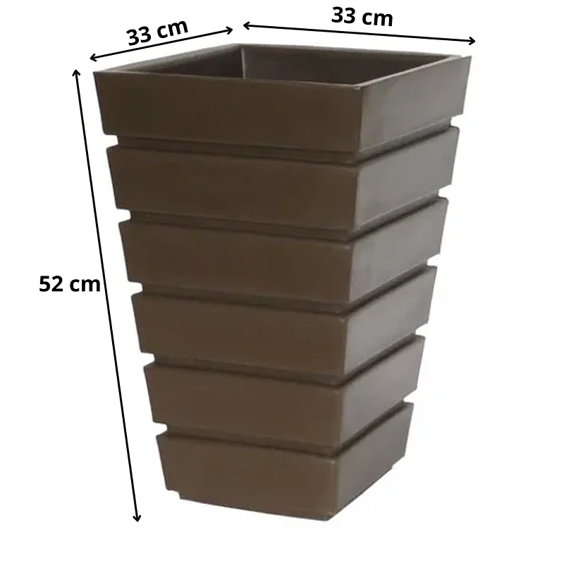 Maceta De Plantas Plástica Gemello Acanalada 33*33*52cm Alto 7