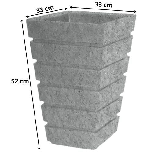 Maceta De Plantas Plástica Gemello Acanalada 33*33*52cm Alto 3