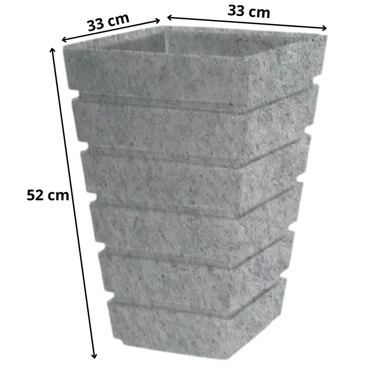 Maceta De Plantas Plástica Gemello Acanalada 33*33*52cm Alto 3
