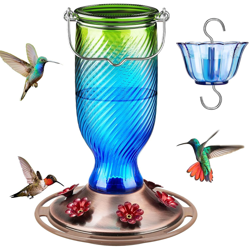 Bebedero Colibries Vintage En Vidrio x700ml 2