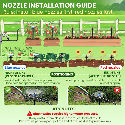 Kit Sistema De Riego Por Goteo 36m Boquillas Ajustables 4