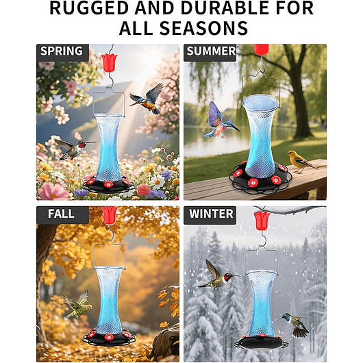 Bebedero Colgante De Vidrio Para Colibríes 20oz 11