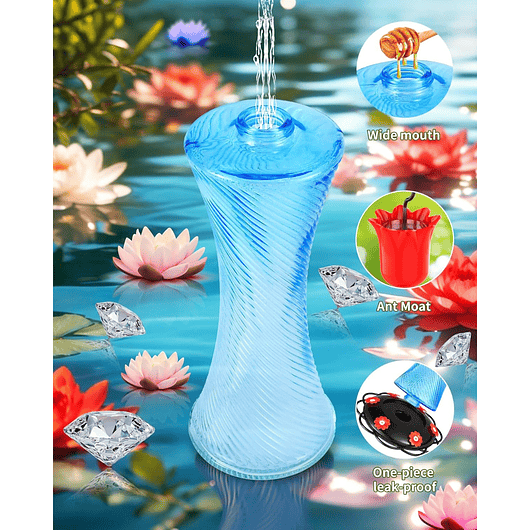 Bebedero Colgante De Vidrio Para Colibríes 20oz 3