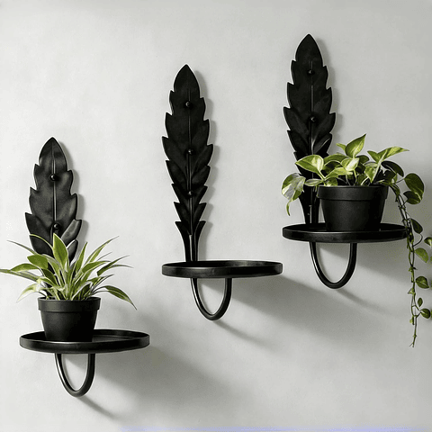Soporte Metalico De Pared Decorativo Plantas y Macetas x3 Unidades