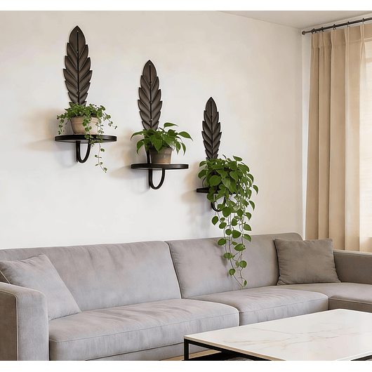 Soporte Metálico De Pared Para Plantas Decorativo X3und 3