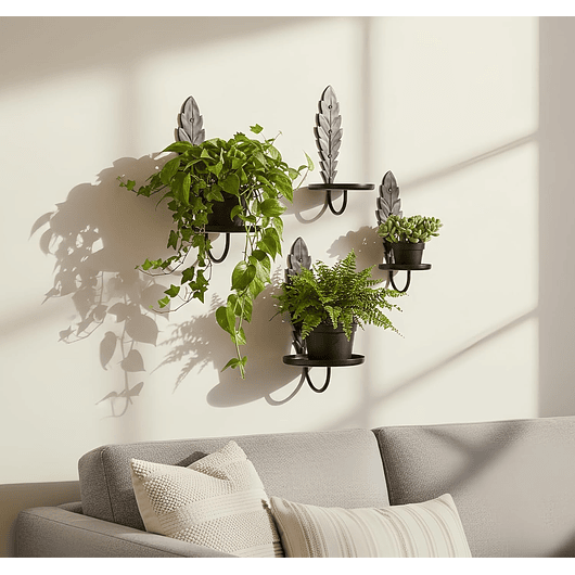 Soporte Metálico De Pared Para Plantas Decorativo X3und 4