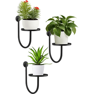 Soporte de Macetas y Plantas en Pared Metalico x3 Unidades