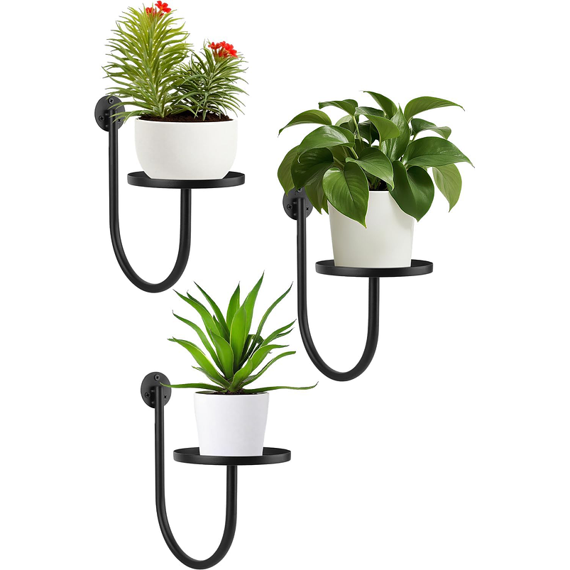 Soporte de Macetas y Plantas en Pared Metalico x3 Unidades 1