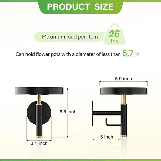 Soporte De Pared Metal X3 Und Para Plantas Interior 2