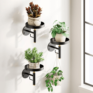 Soporte De Pared Metalico x3 Unidades Para Macetas y Plantas De Interior