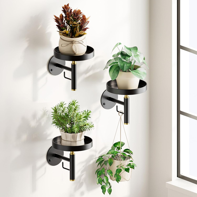 Soporte De Pared Metalico x3 Unidades Para Macetas y Plantas De Interior 1
