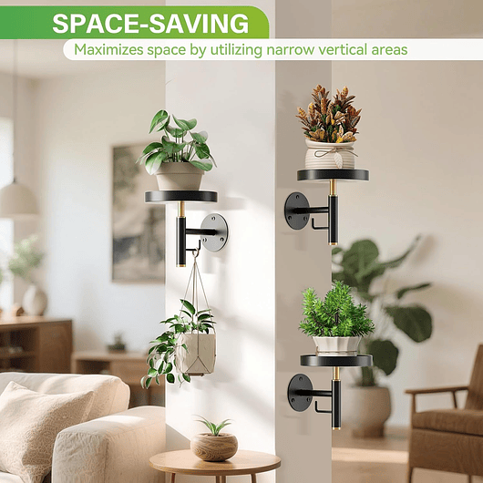 Soporte De Pared Metal X3 Und Para Plantas Interior 6