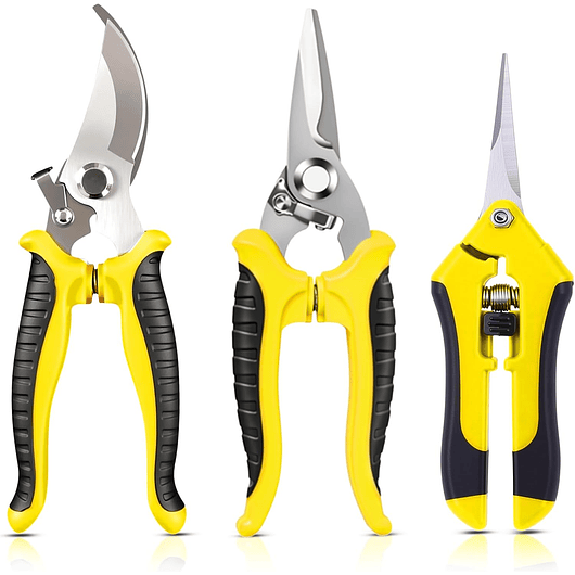 Juego De 3 Tijeras De Podar Jardín Acero Inoxidable 2