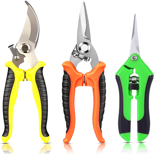 Juego De 3 Tijeras De Podar Jardín Acero Inoxidable 1