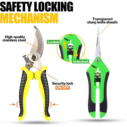 Juego De 3 Tijeras De Podar Jardín Acero Inoxidable 6
