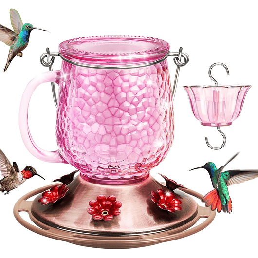 Bebedero Colibríes 16 Oz Vidrio De 6 Puertos Antihormigas 2