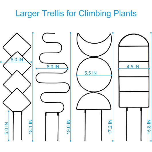 Soporte Enrejado Metal x4 Unidades Para Plantas Trepadoras 2