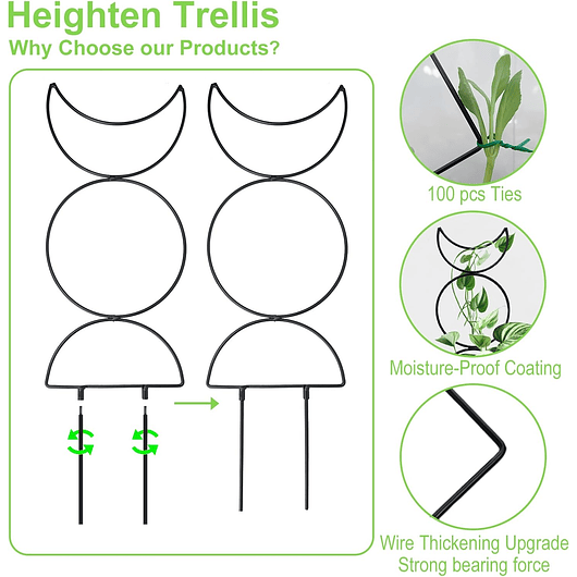 Soporte Enrejado Metal x4 Unidades Para Plantas Trepadoras 3