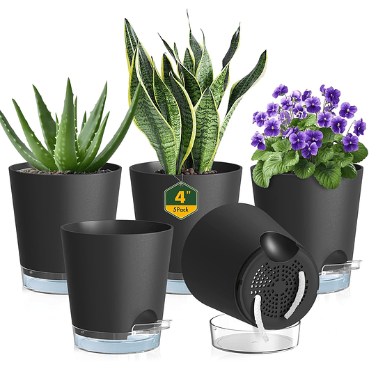 Macetas Con Riego Automático x5 Unidades Para Plantas Interior 1