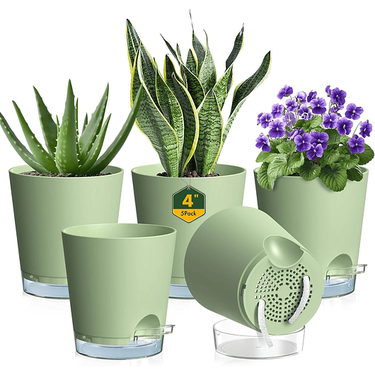 Macetas Con Riego Automático x5 Unidades Para Plantas Interior 2