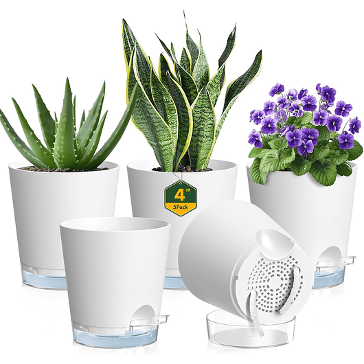 Macetas Con Riego Automático x5 Unidades Para Plantas Interior 3