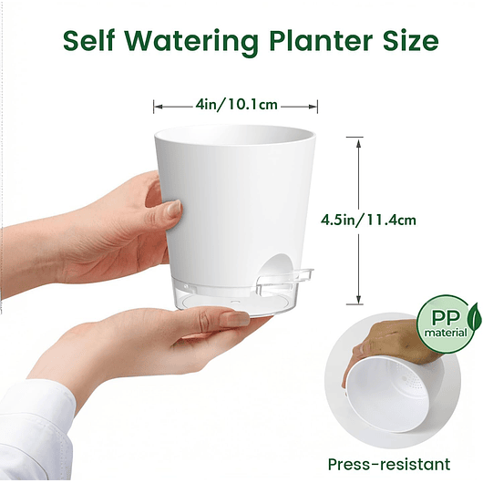 Macetas Con Riego Automático x5 Unidades Para Plantas Interior 4