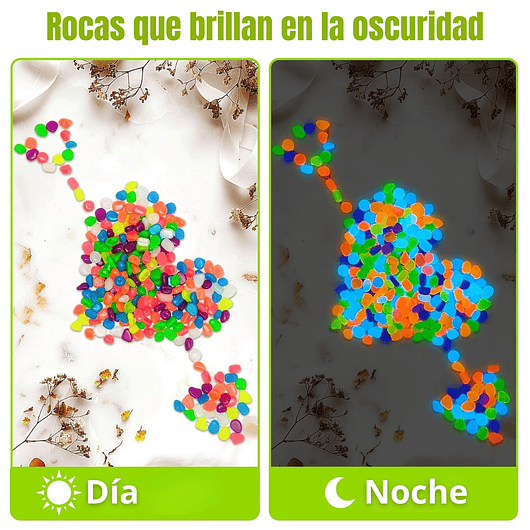 Piedras Decorativas de Jardín Acuarios Jardin de Hadas x800 Piezas Brillan En Oscuridad 6
